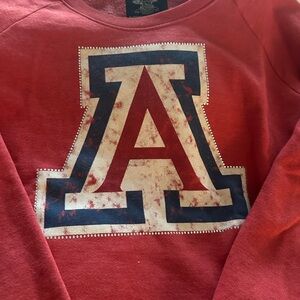 University of Arizona Crimson Sweatshirt with Bold Letter Graphic